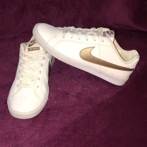 Nike Court Royale White and Bronze Sneakers